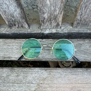 Small Round Hipster Fashion Sunglasses Lennon Elton Potter Kids Green